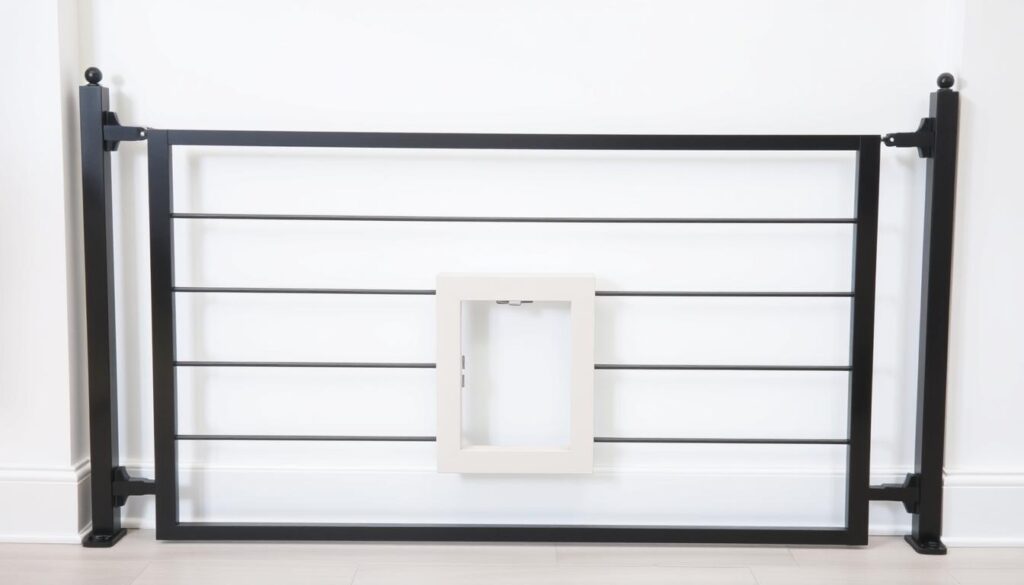 adjustable pet gate with cat door